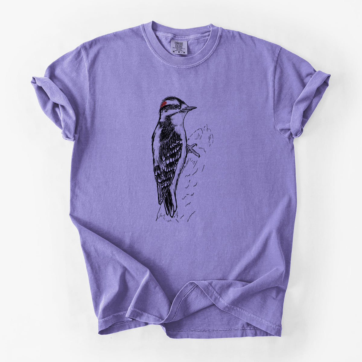 Downy Woodpecker - Picoides pubescens - Unisex Comfort Colors Garment-Dyed Heavyweight T-shirt