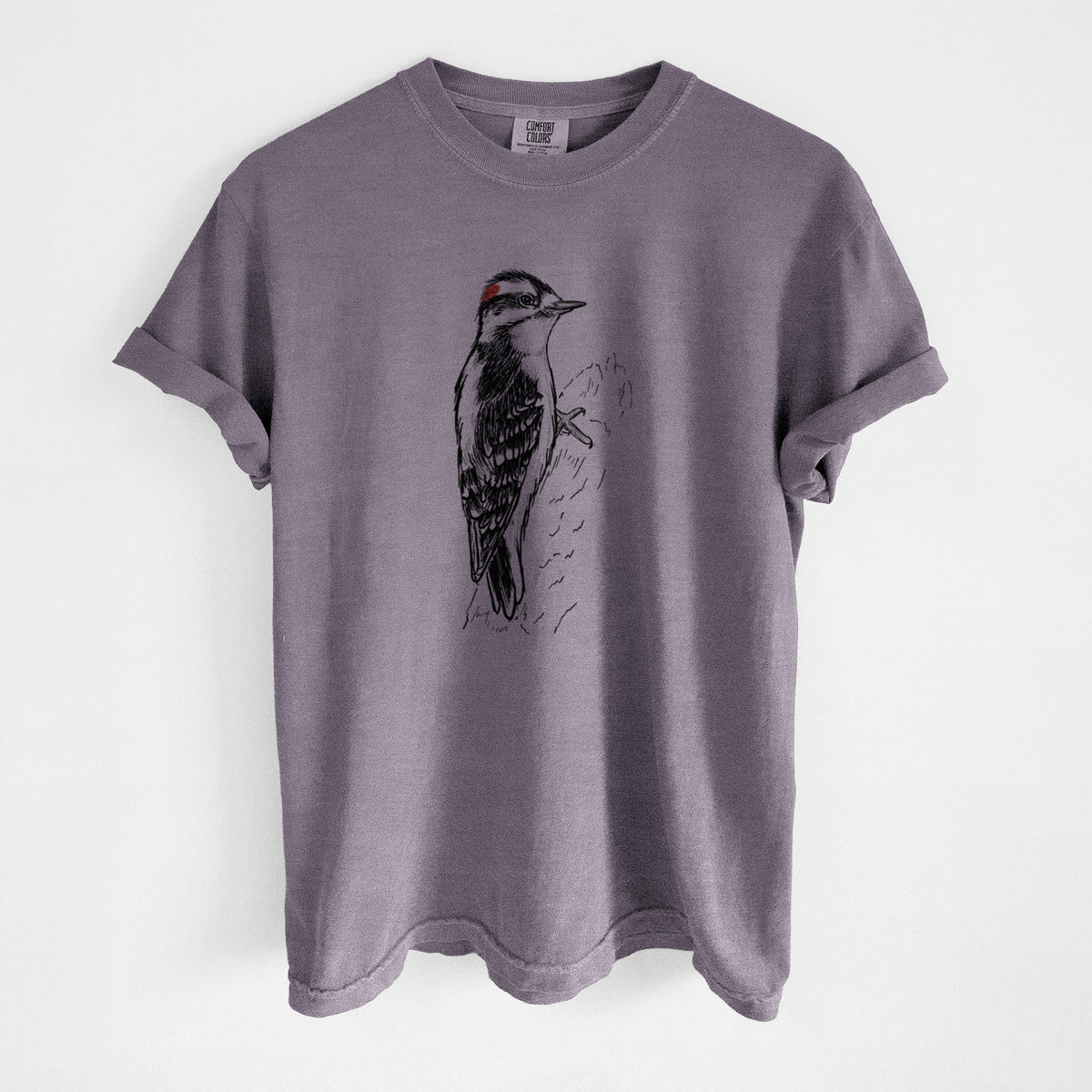 Downy Woodpecker - Picoides pubescens - Unisex Comfort Colors Garment-Dyed Heavyweight T-shirt
