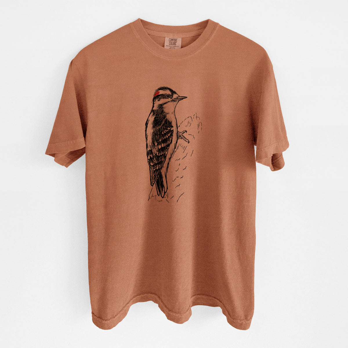Downy Woodpecker - Picoides pubescens - Unisex Comfort Colors Garment-Dyed Heavyweight T-shirt