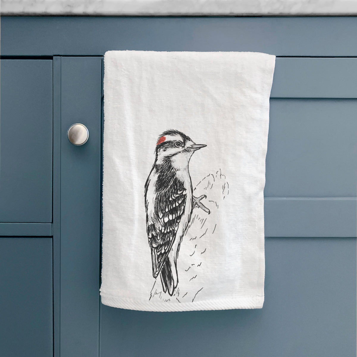 Downy Woodpecker - Picoides pubescens Premium Decorative Hand Towel