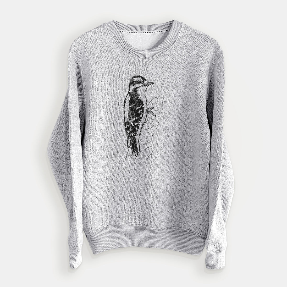 Downy Woodpecker - Picoides pubescens - Knit Sweatshirt