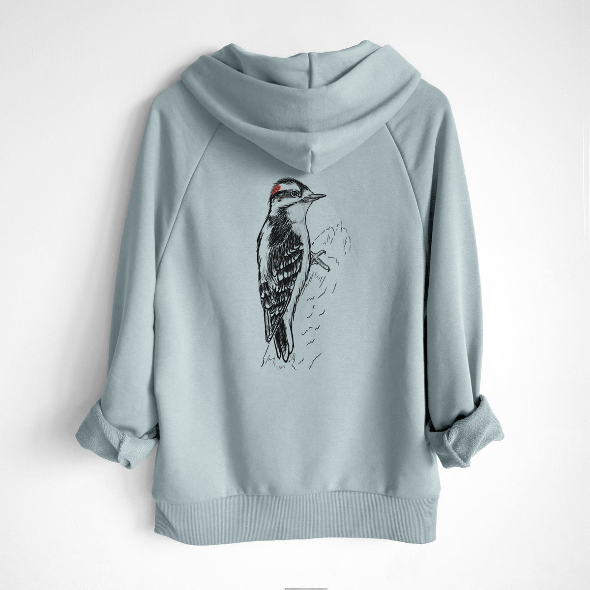 Downy Woodpecker - Picoides pubescens - UltraLuxe Heavyweight French Terry Hoodie