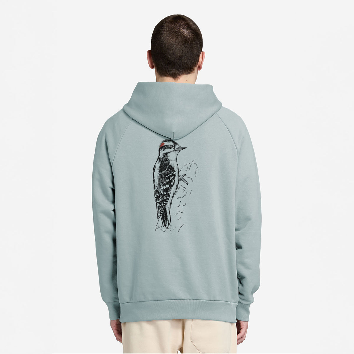 Downy Woodpecker - Picoides pubescens - UltraLuxe Heavyweight French Terry Hoodie