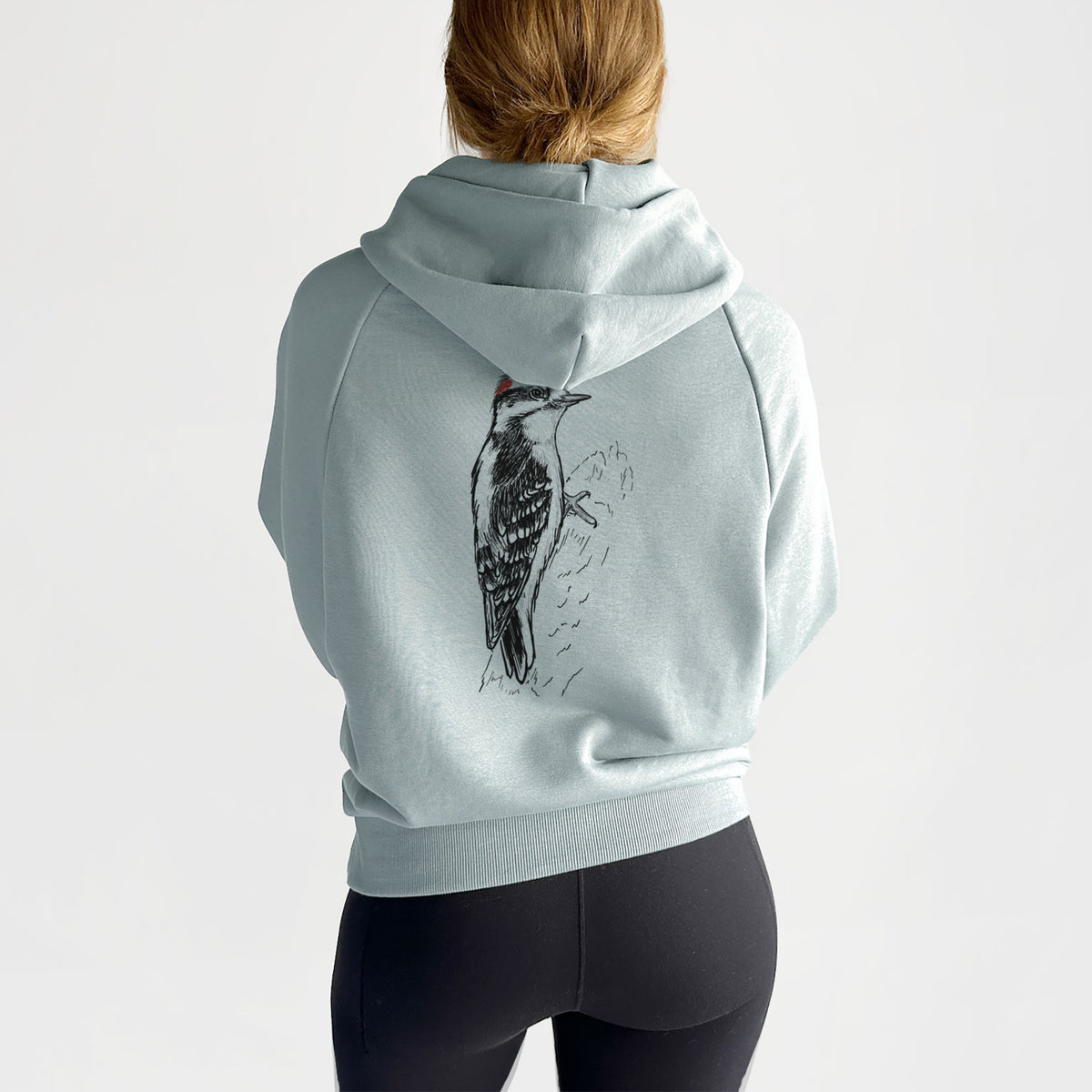 Downy Woodpecker - Picoides pubescens - UltraLuxe Heavyweight French Terry Hoodie