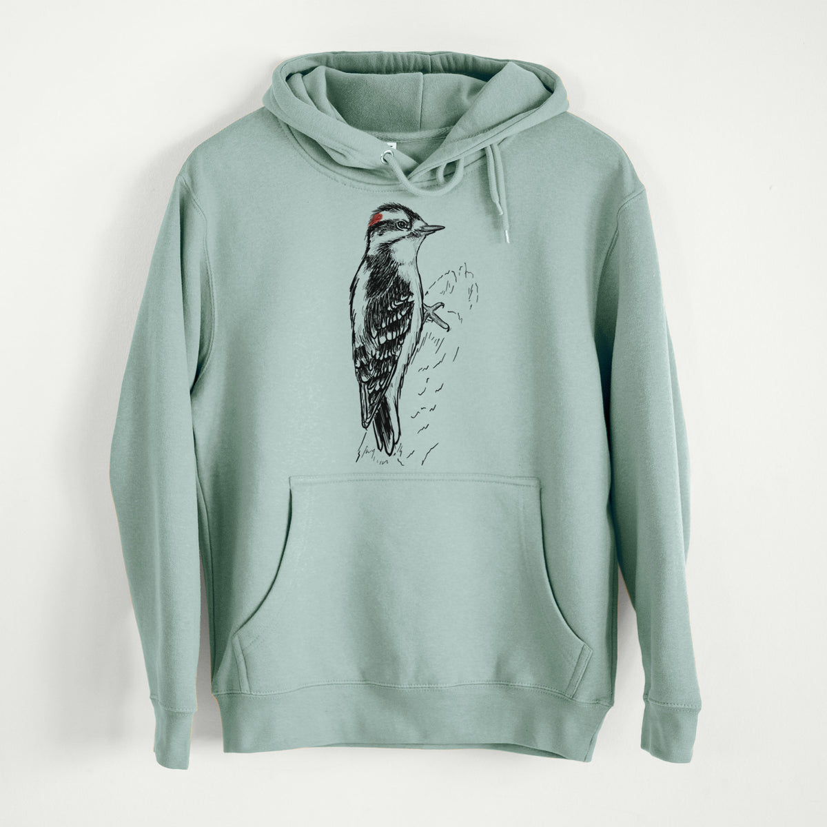 Downy Woodpecker - Picoides pubescens  - Mid-Weight Unisex Premium Blend Hoodie