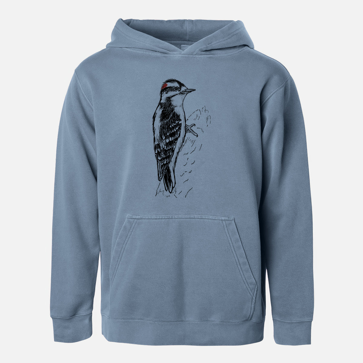 Downy Woodpecker - Picoides pubescens - Youth Pigment Dyed Hoodie