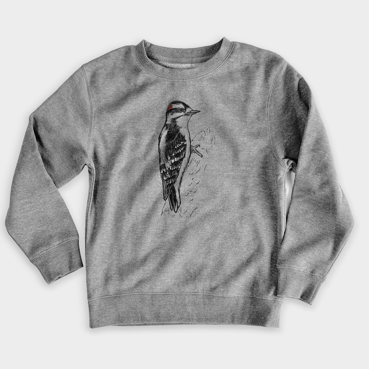 Downy Woodpecker - Picoides pubescens - Youth Lightweight Crewneck Sweatshirt