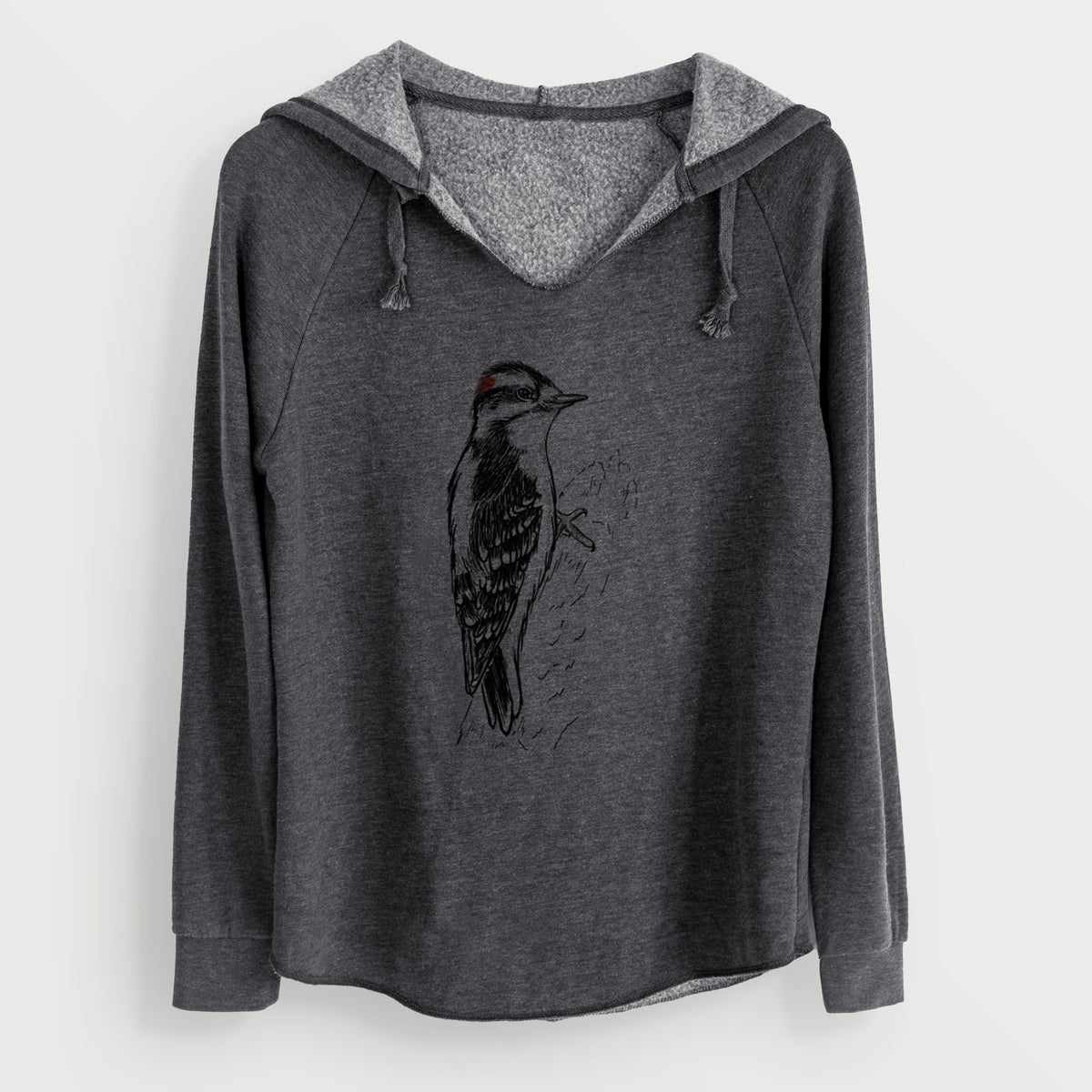 Downy Woodpecker - Picoides pubescens - Cali Wave Hooded Sweatshirt