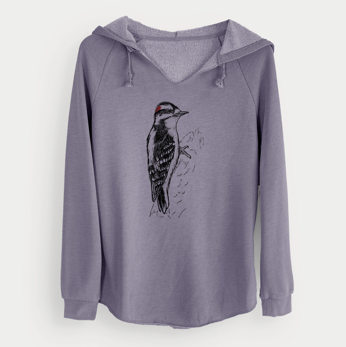 Downy Woodpecker - Picoides pubescens - Cali Wave Hooded Sweatshirt