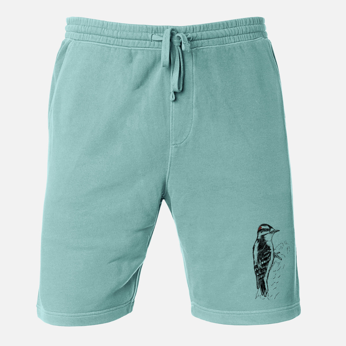 Downy Woodpecker - Picoides pubescens - Unisex Pigment Dyed Shorts