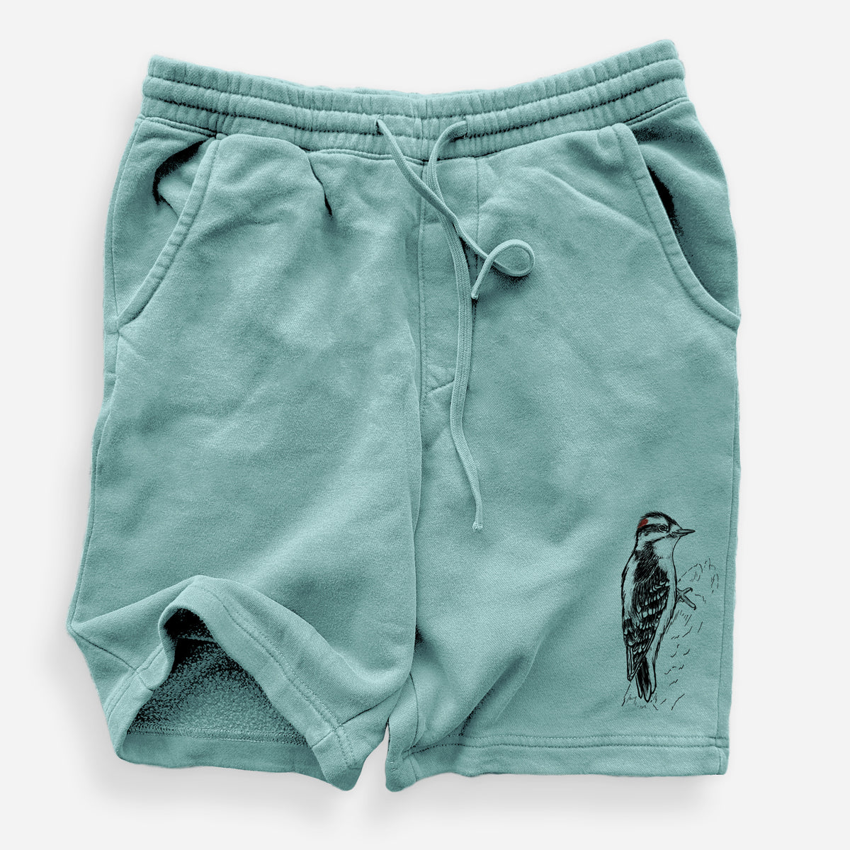Downy Woodpecker - Picoides pubescens - Unisex Pigment Dyed Shorts