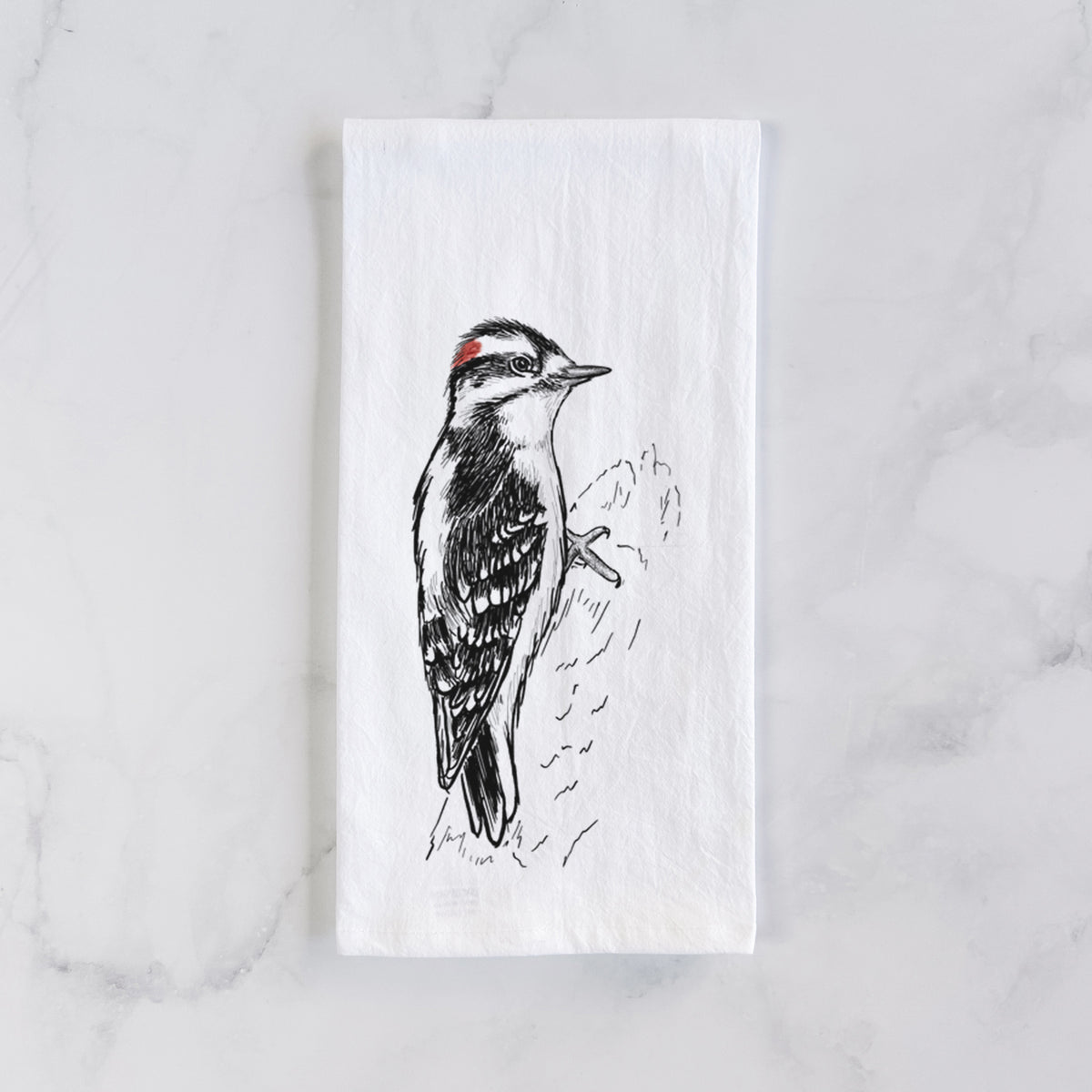 Downy Woodpecker - Picoides pubescens Tea Towel