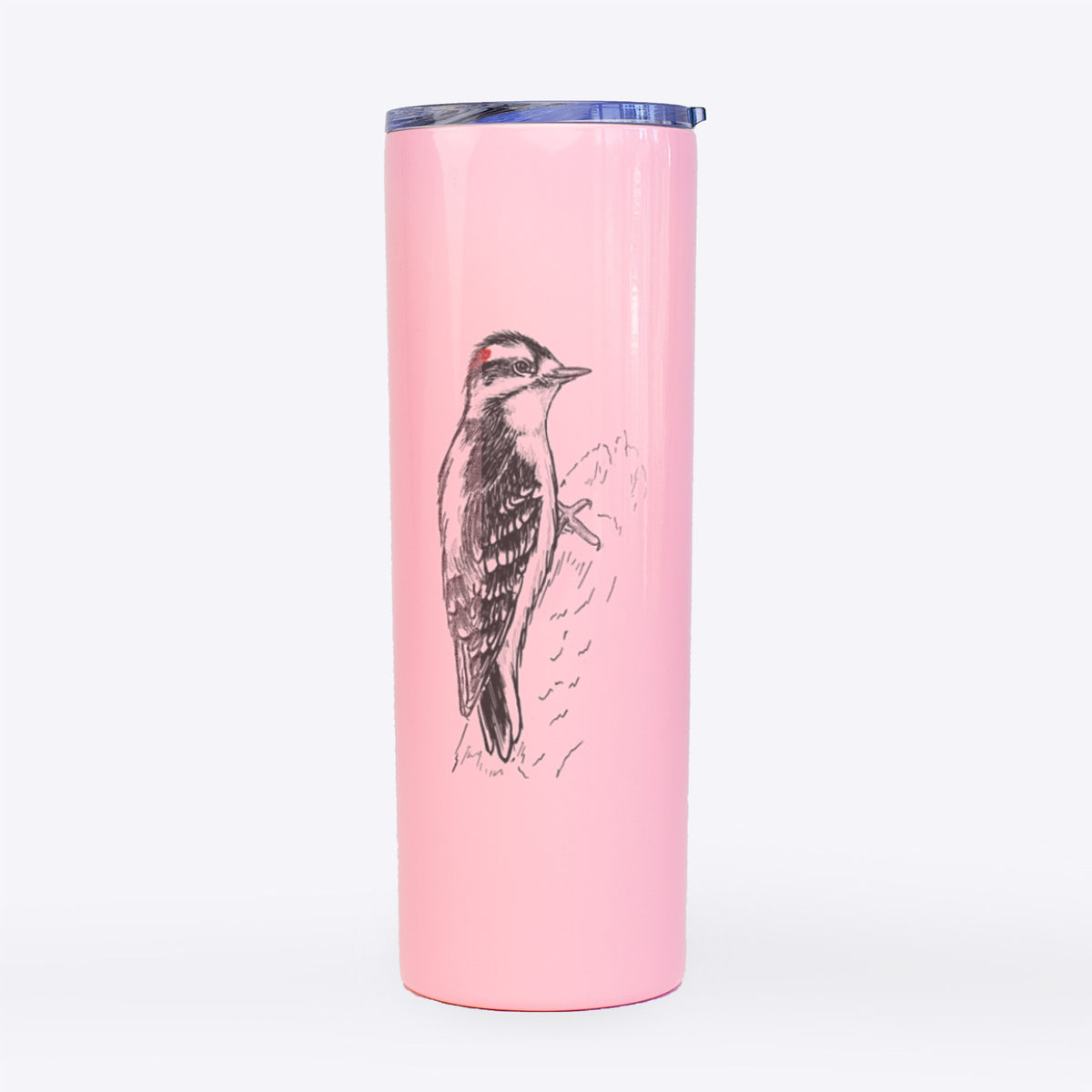 Downy Woodpecker - Picoides pubescens - 20oz Skinny Tumbler