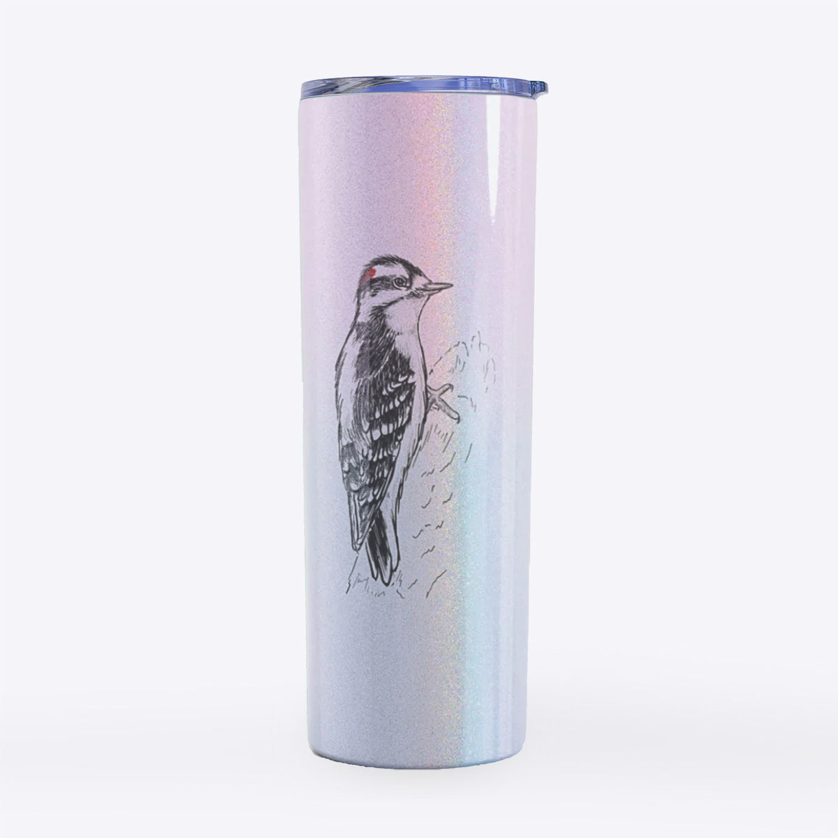 Downy Woodpecker - Picoides pubescens - 20oz Skinny Tumbler