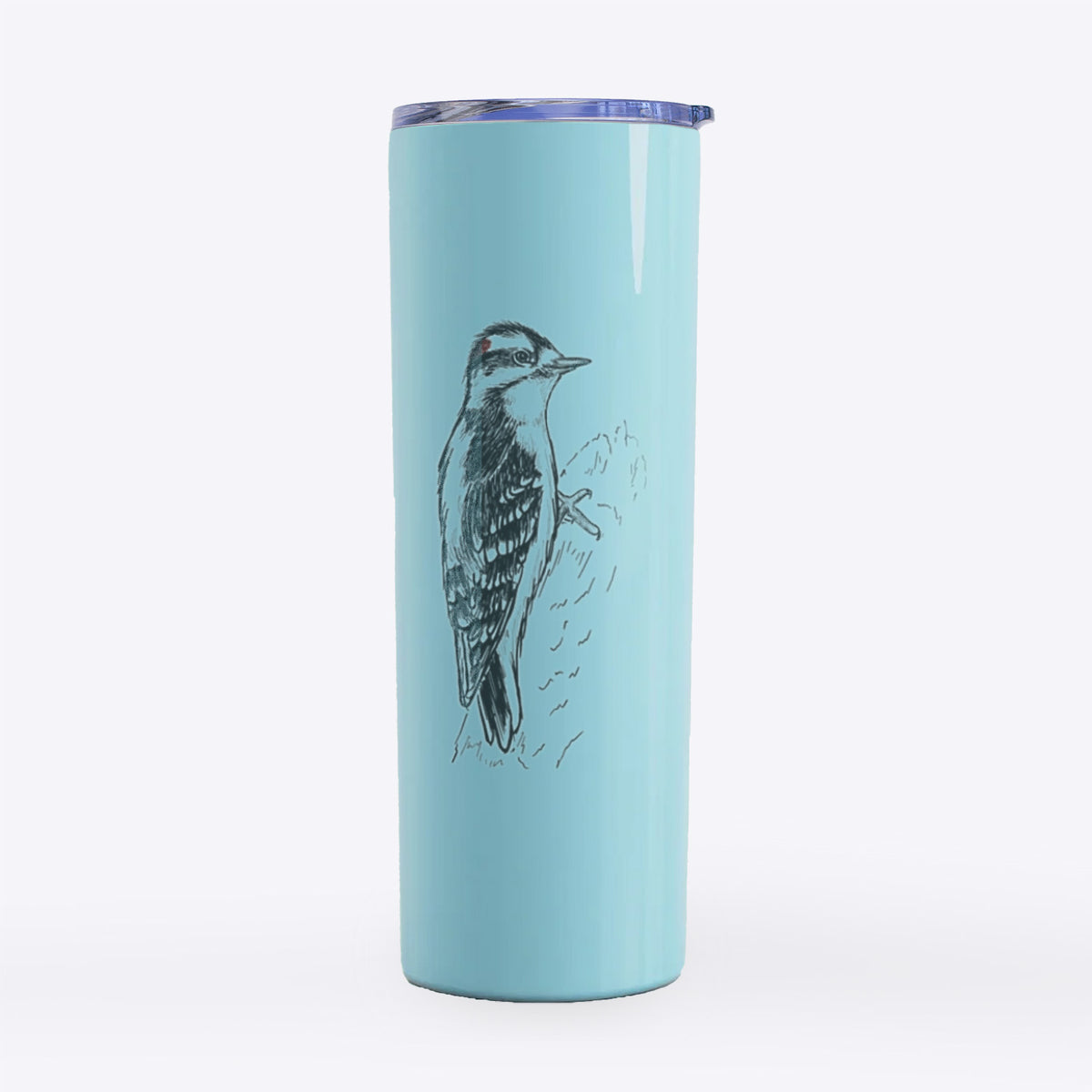 Downy Woodpecker - Picoides pubescens - 20oz Skinny Tumbler