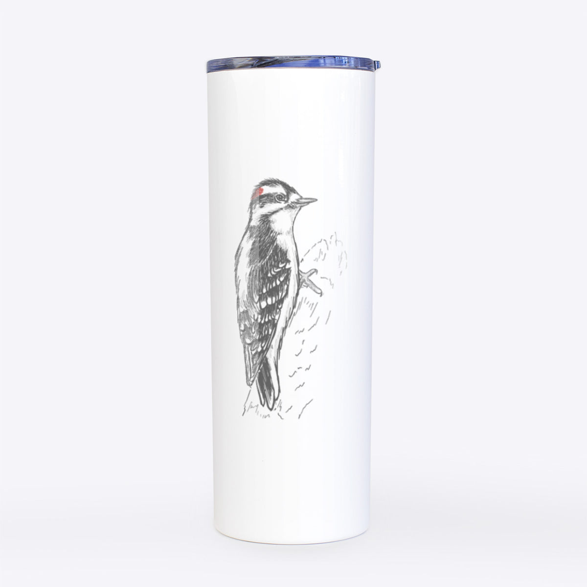 Downy Woodpecker - Picoides pubescens - 20oz Skinny Tumbler