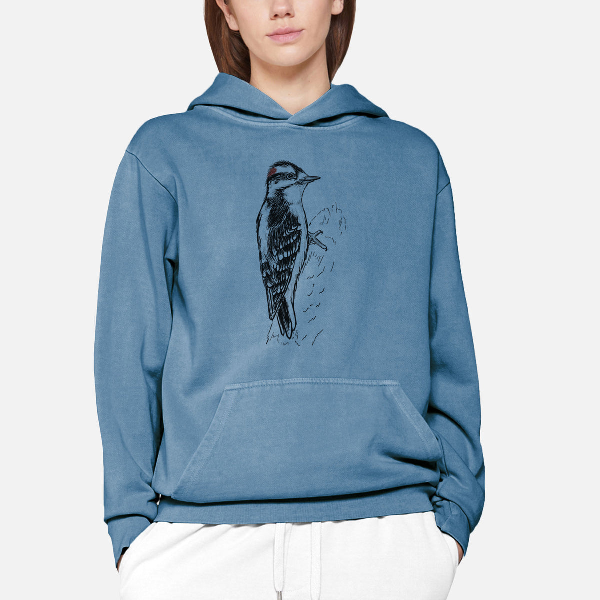 Downy Woodpecker - Picoides pubescens  - Urban Heavyweight Hoodie