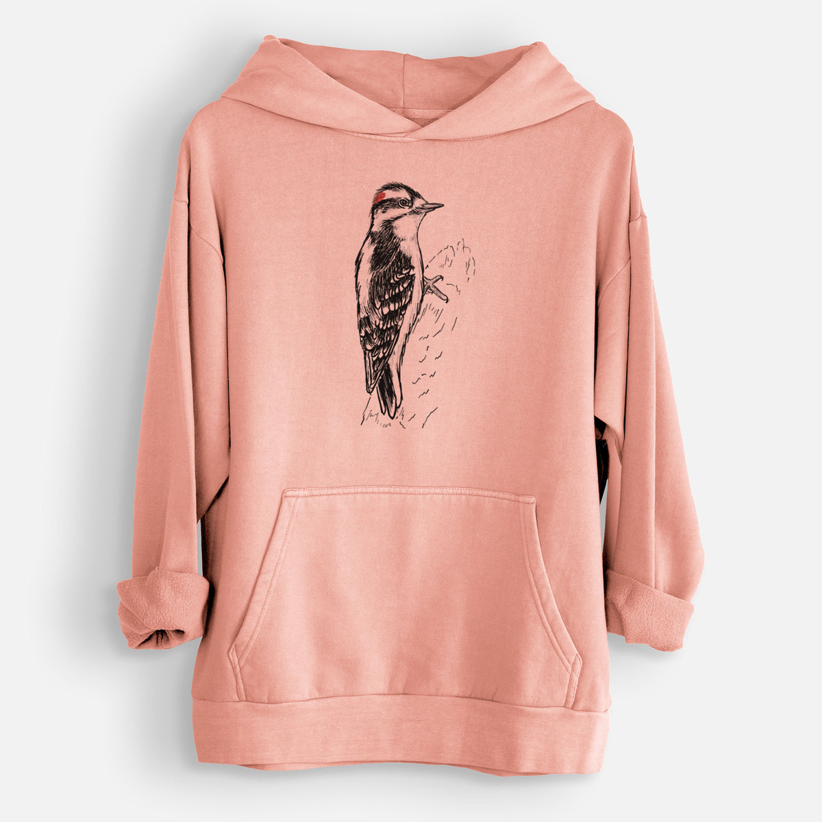 Downy Woodpecker - Picoides pubescens  - Urban Heavyweight Hoodie