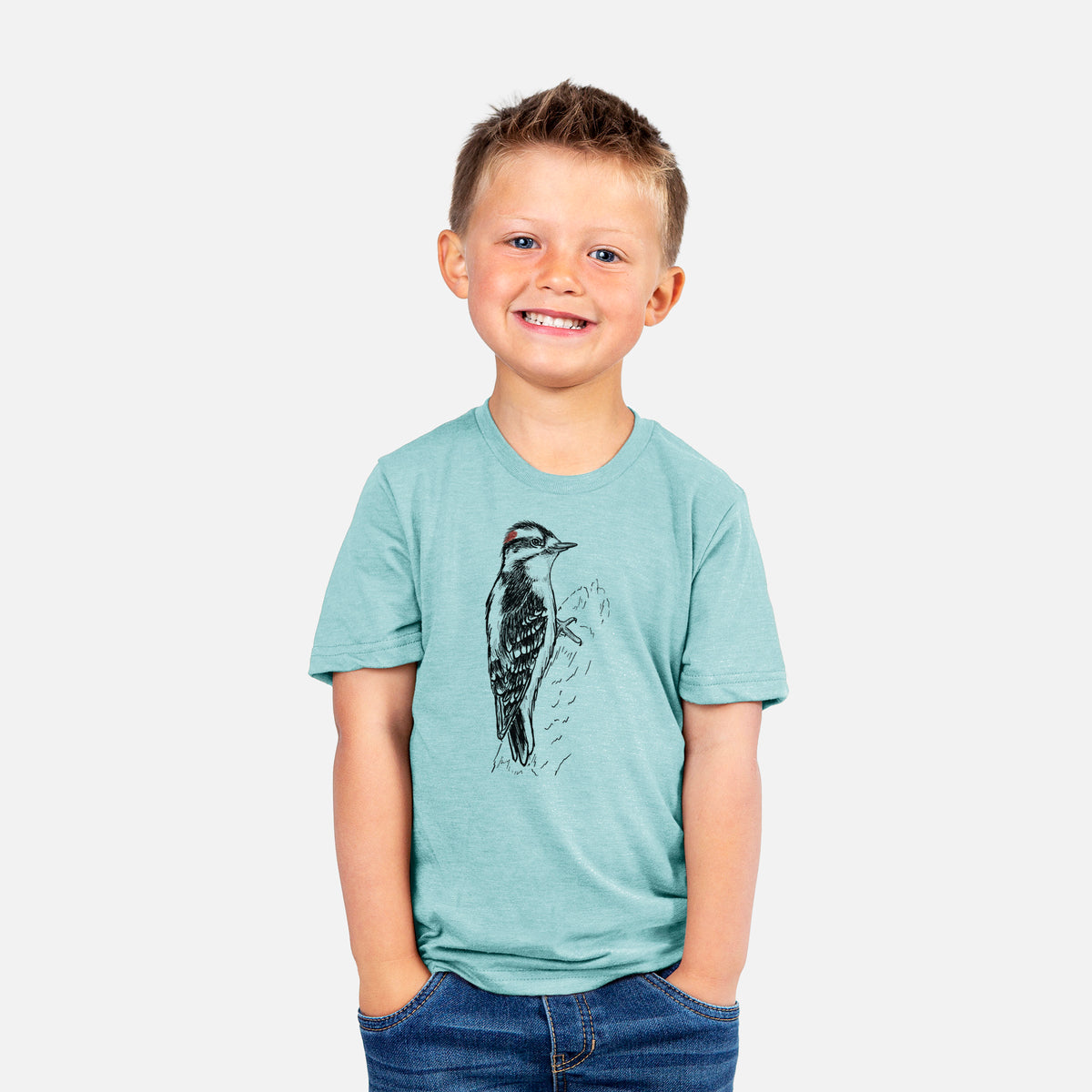 Downy Woodpecker - Picoides pubescens - Youth Shirt