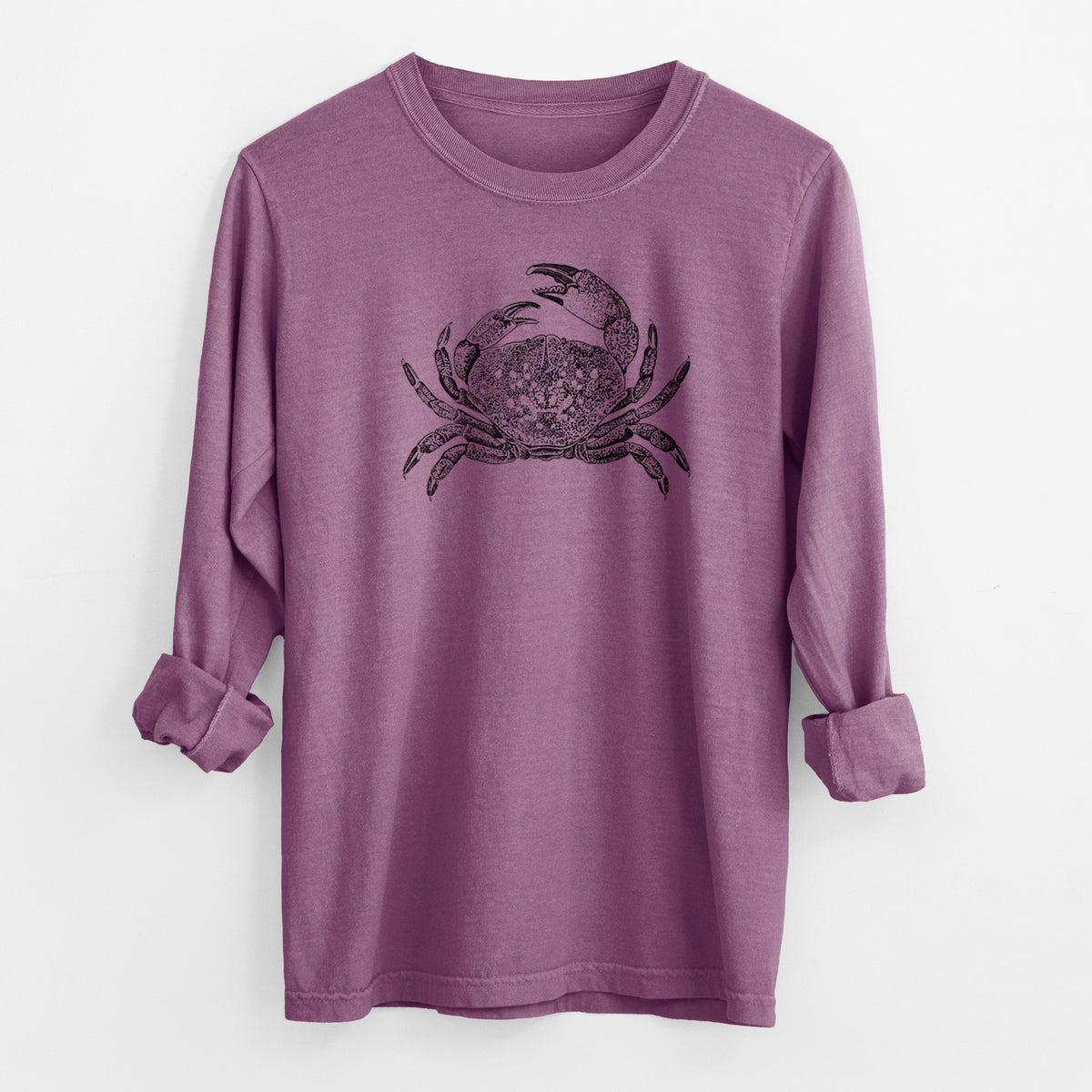 Dungeness Crab - Men&#39;s Heavyweight 100% Cotton Long Sleeve