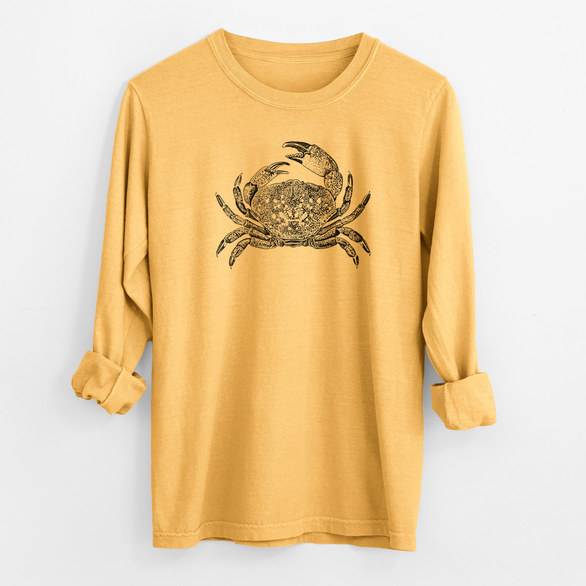 Dungeness Crab - Men&#39;s Heavyweight 100% Cotton Long Sleeve