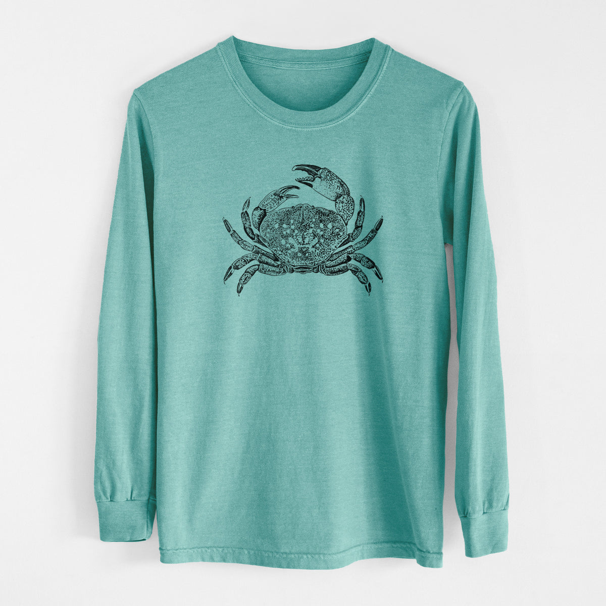 Dungeness Crab - Men&#39;s Heavyweight 100% Cotton Long Sleeve