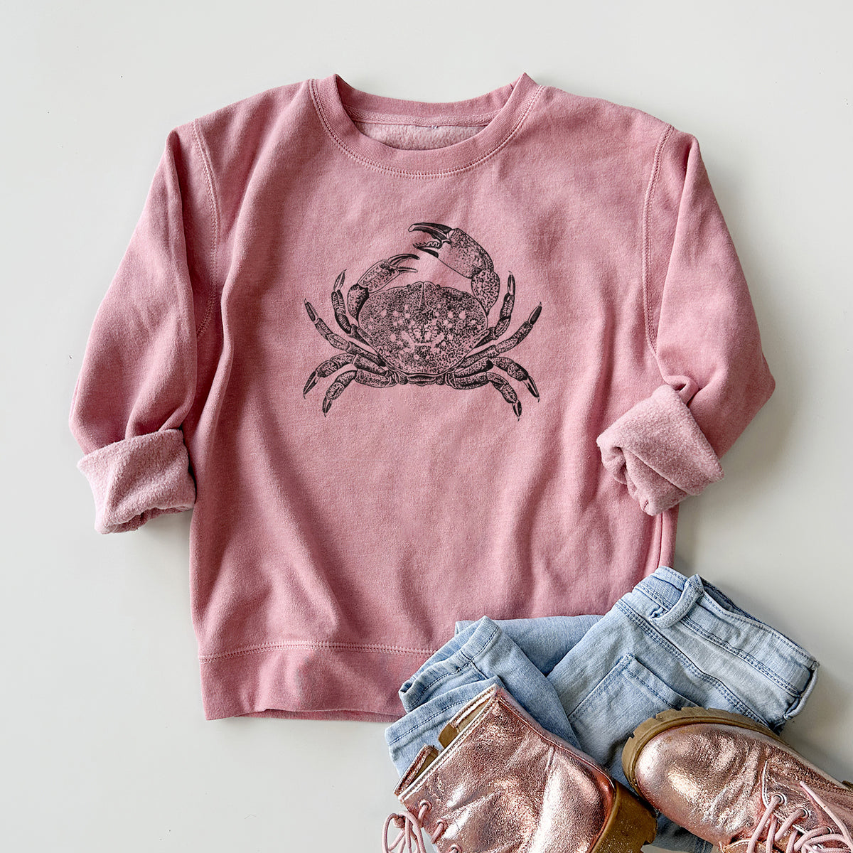 Dungeness Crab - Youth Lightweight Crewneck Sweatshirt