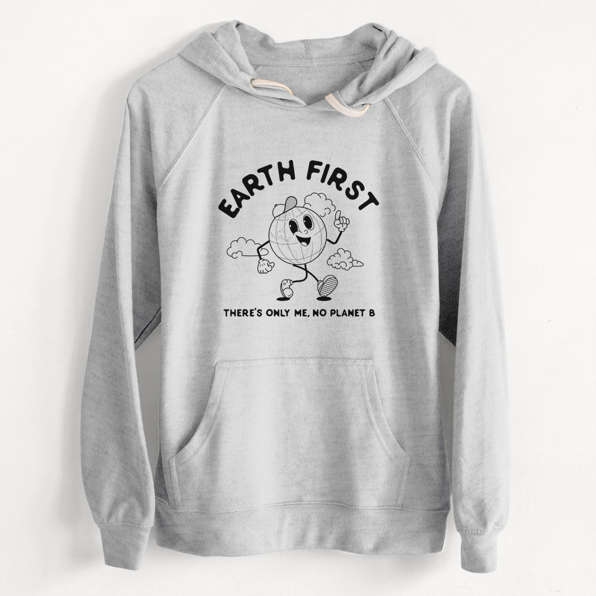 CLEARANCE - Earth First - There&#39;s Only Me, No Planet B  - Unisex Slim Fit Loopback Terry Hoodie