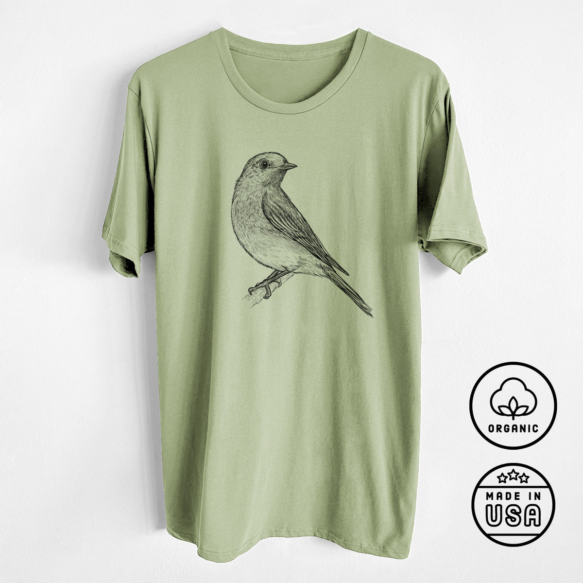 CLOSEOUT - Eastern Bluebird - Sialia sialis - Unisex Crewneck - Made in USA - 100% Organic Cotton