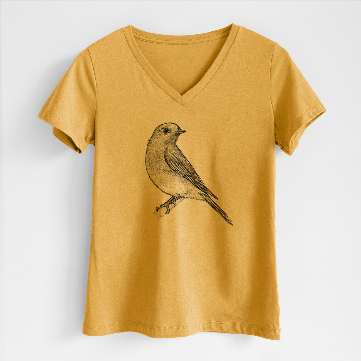 Eastern Bluebird - Sialia sialis - Women&#39;s Lightweight Relaxed Fit 100% Cotton V-neck