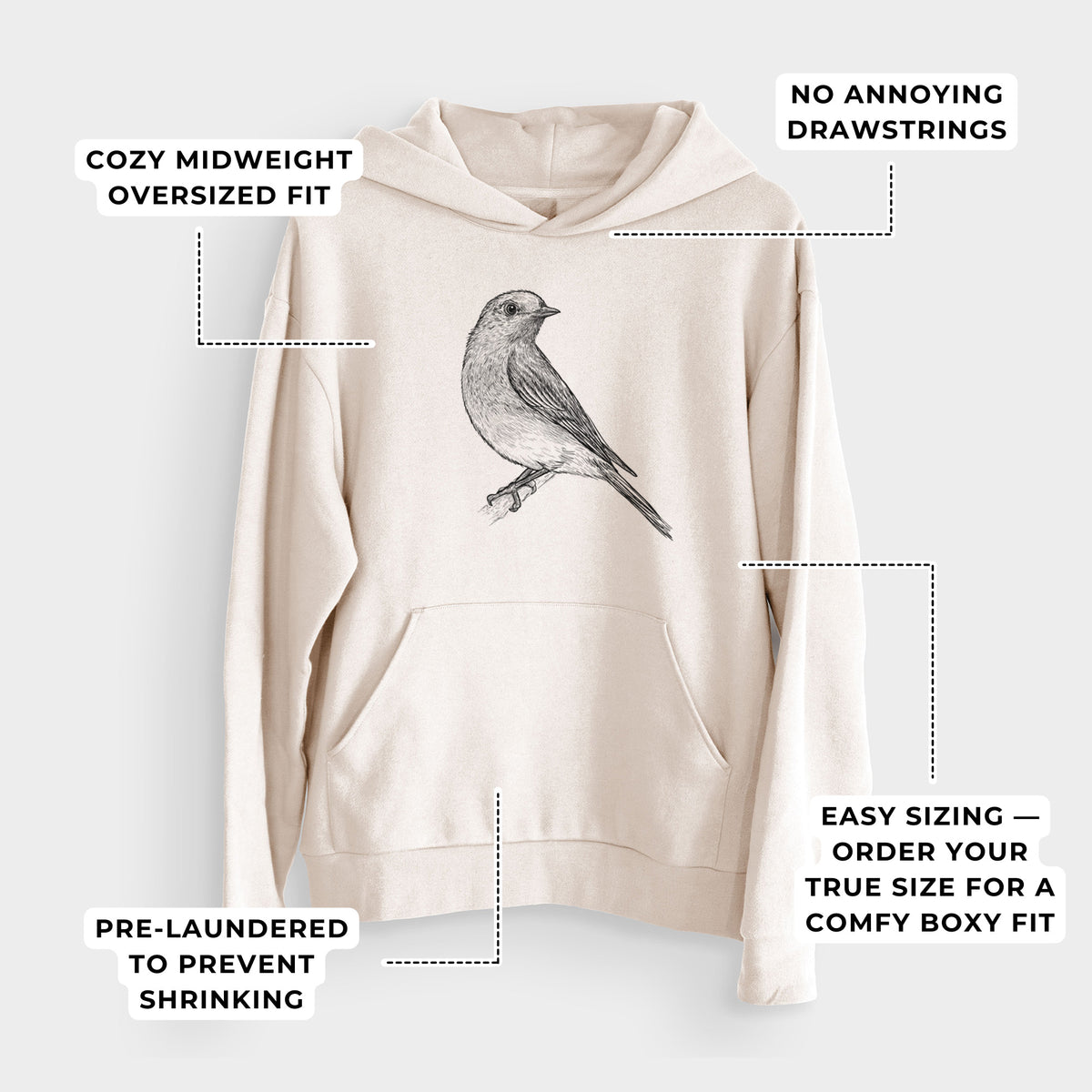 Eastern Bluebird - Sialia sialis  - Bodega Midweight Hoodie