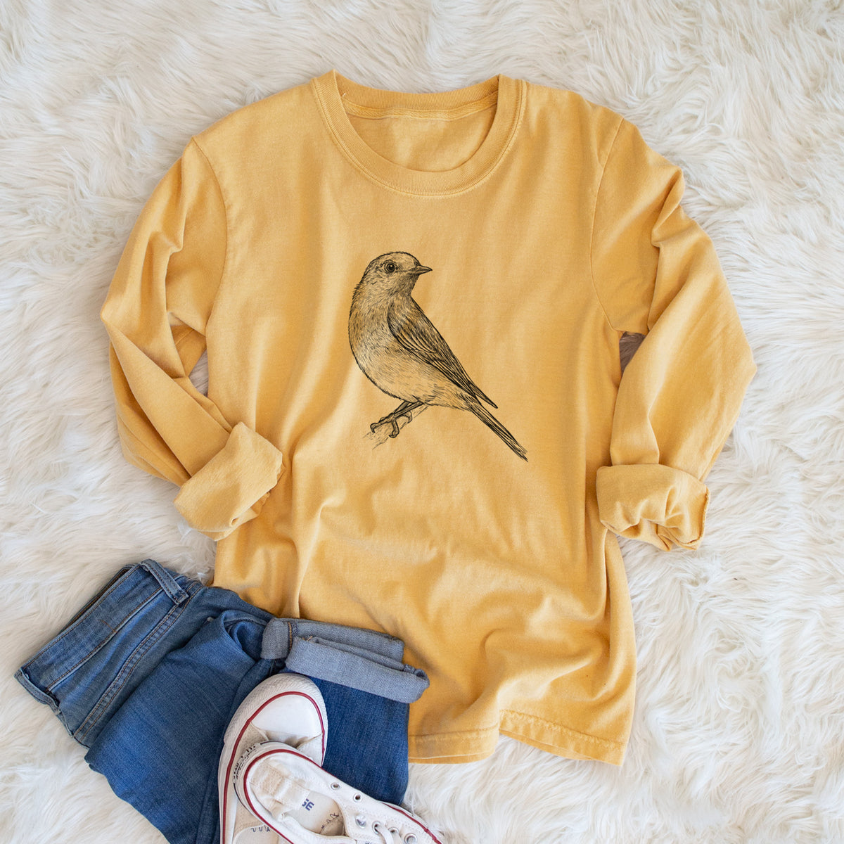 Eastern Bluebird - Sialia sialis - Unisex Comfort Colors 100% Cotton Long Sleeve