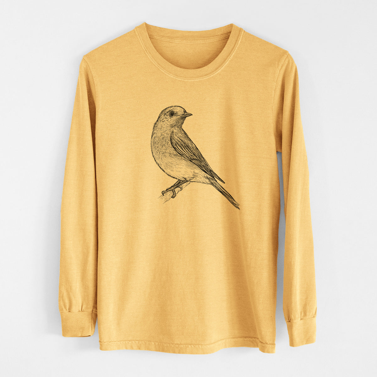 Eastern Bluebird - Sialia sialis - Men&#39;s Heavyweight 100% Cotton Long Sleeve