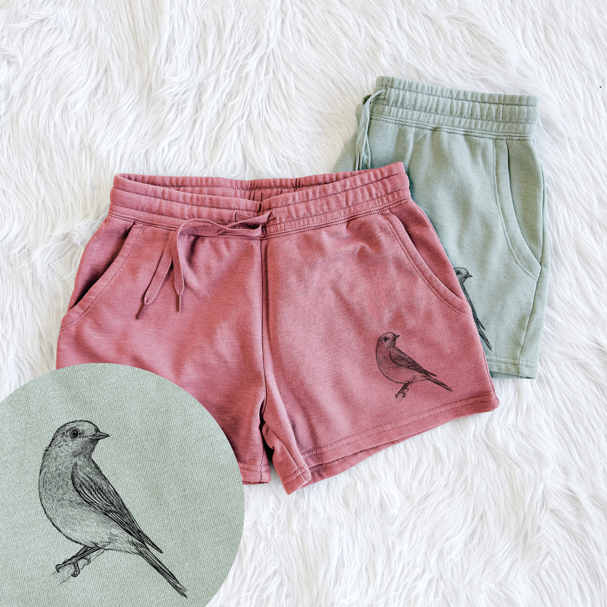 Eastern Bluebird - Sialia sialis - Women&#39;s Cali Wave Shorts