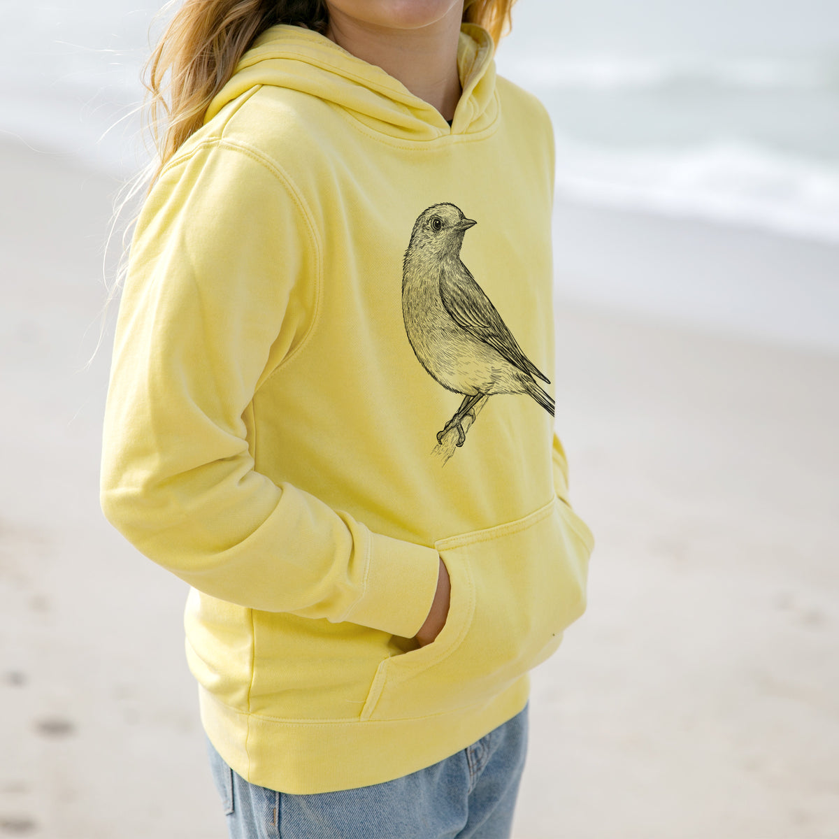 Eastern Bluebird - Sialia sialis - Youth Pigment Dyed Hoodie