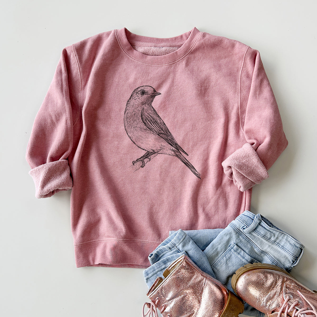 Eastern Bluebird - Sialia sialis - Youth Lightweight Crewneck Sweatshirt