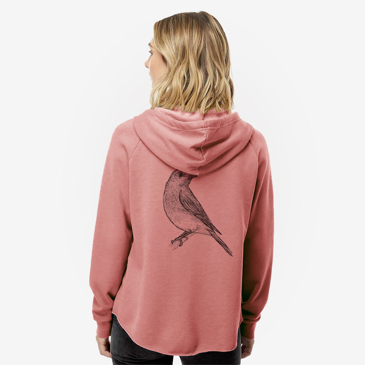 Eastern Bluebird - Sialia sialis - Women&#39;s Cali Wave Zip-Up Sweatshirt