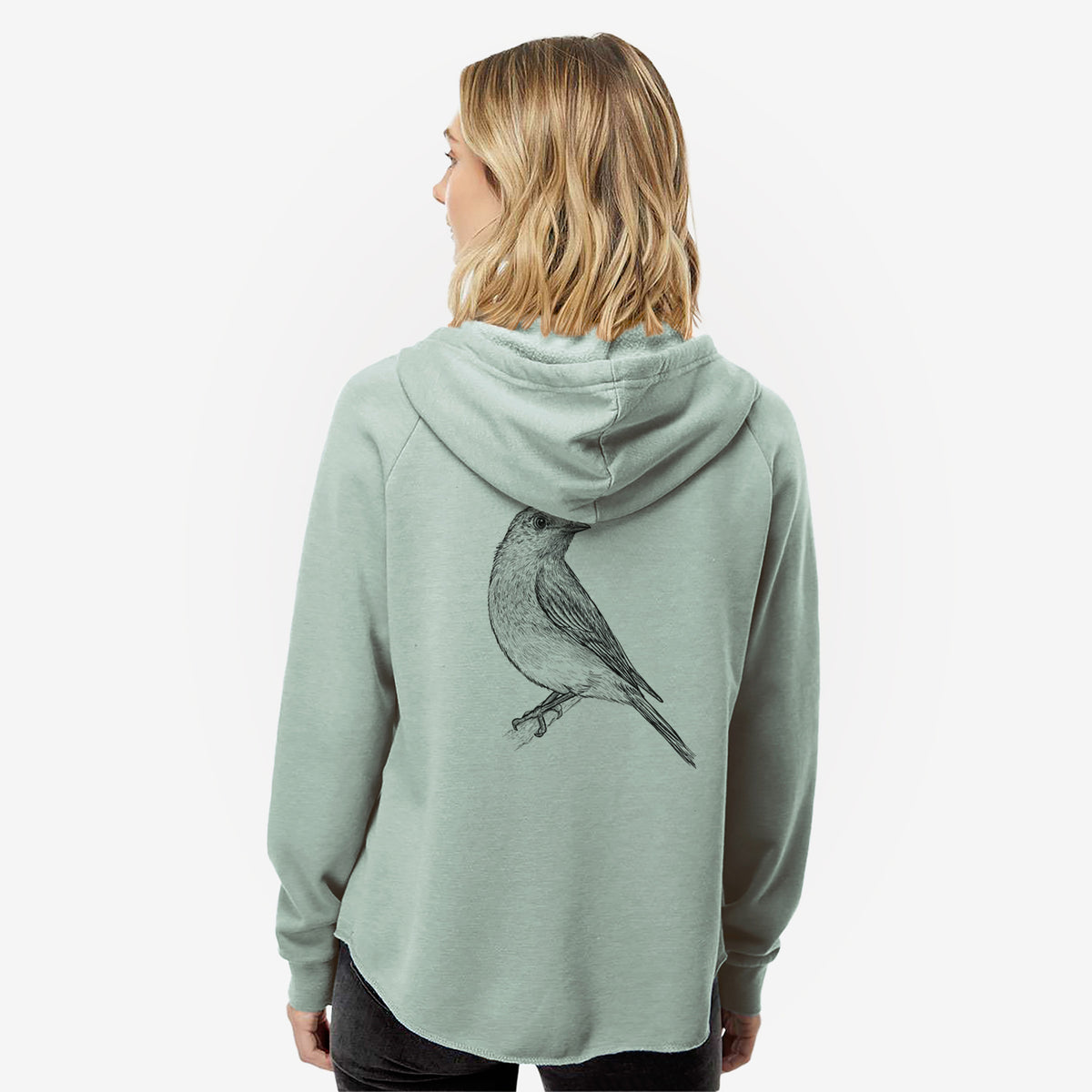 Eastern Bluebird - Sialia sialis - Women&#39;s Cali Wave Zip-Up Sweatshirt