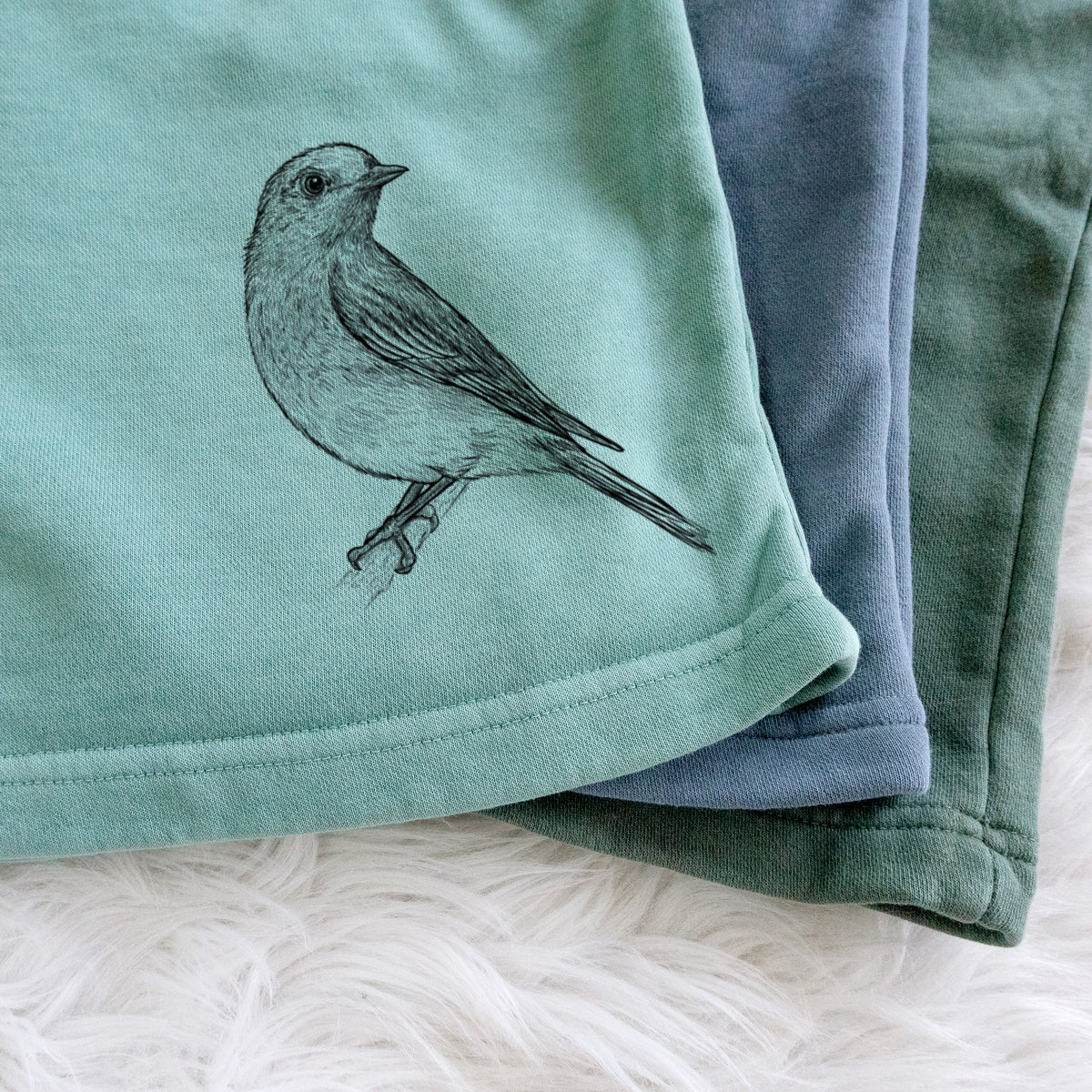 Eastern Bluebird - Sialia sialis - Unisex Pigment Dyed Shorts