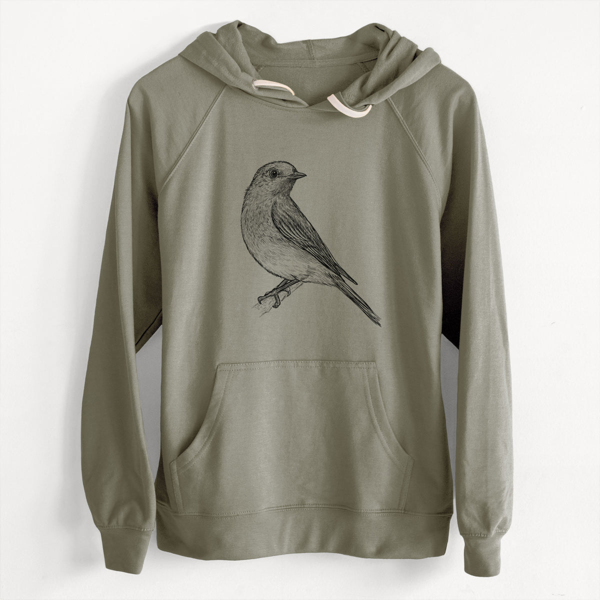 Eastern Bluebird - Sialia sialis  - Unisex Slim Fit Loopback Terry Hoodie