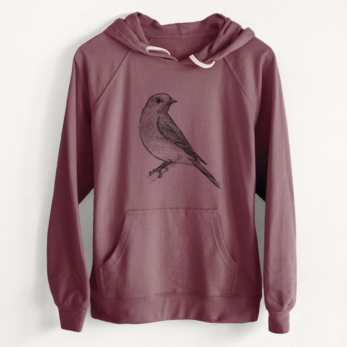 Eastern Bluebird - Sialia sialis  - Unisex Slim Fit Loopback Terry Hoodie