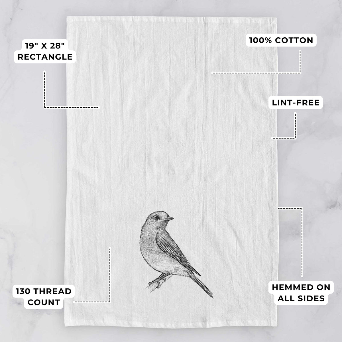 Eastern Bluebird - Sialia sialis Tea Towel