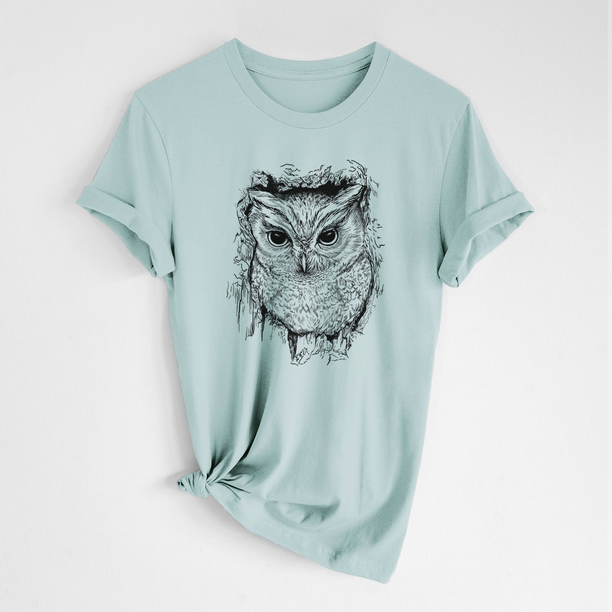 Eastern Screech Owl - Megascops asio - Lightweight 100% Cotton Unisex Crewneck