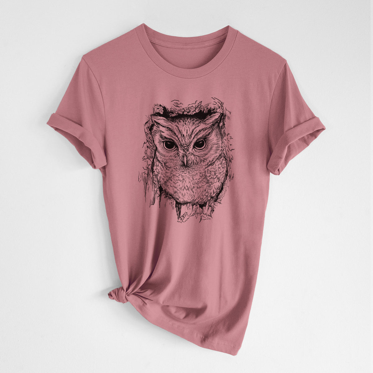 Eastern Screech Owl - Megascops asio - Lightweight 100% Cotton Unisex Crewneck