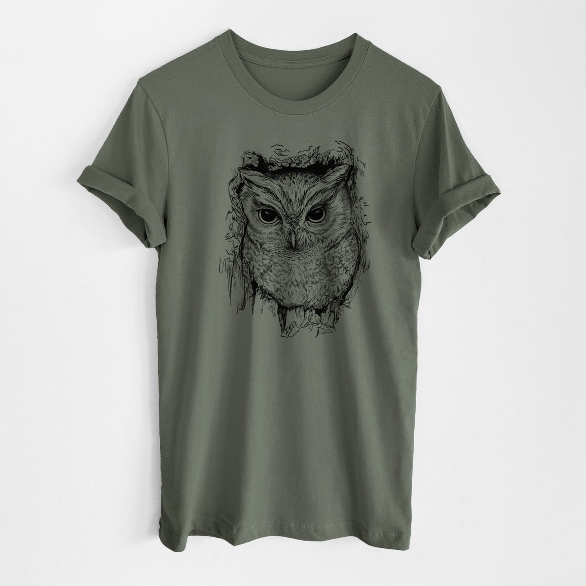 Eastern Screech Owl - Megascops asio - Lightweight 100% Cotton Unisex Crewneck