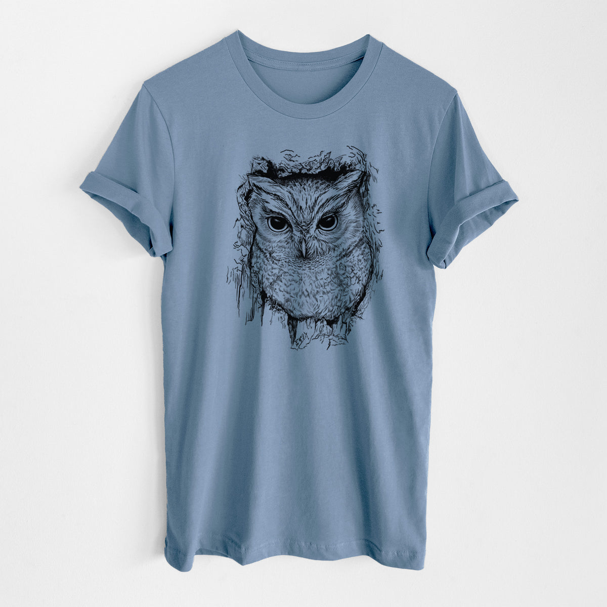 Eastern Screech Owl - Megascops asio - Lightweight 100% Cotton Unisex Crewneck