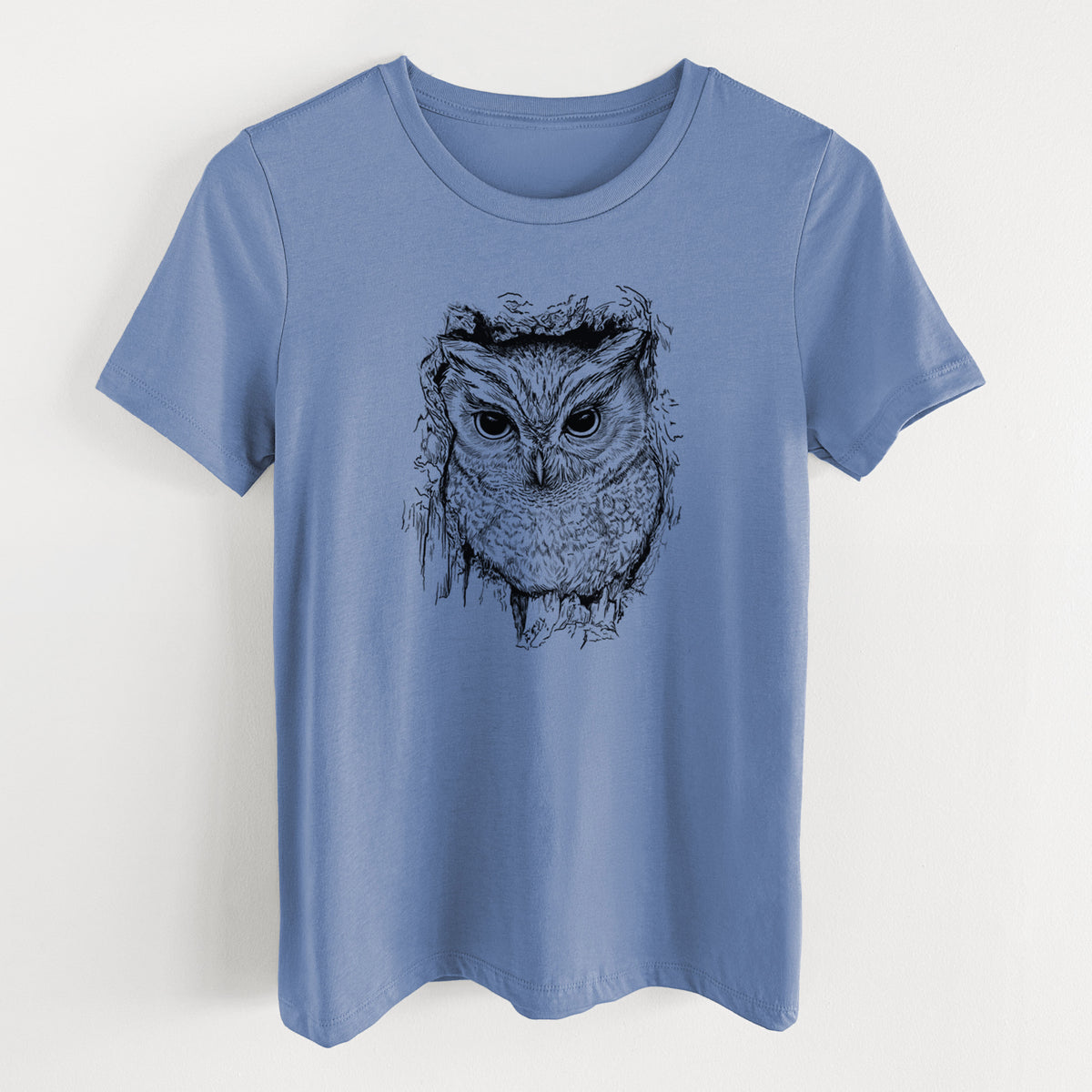 Eastern Screech Owl - Megascops asio - Women's Lightweight Relaxed Fit 100% Cotton Crewneck