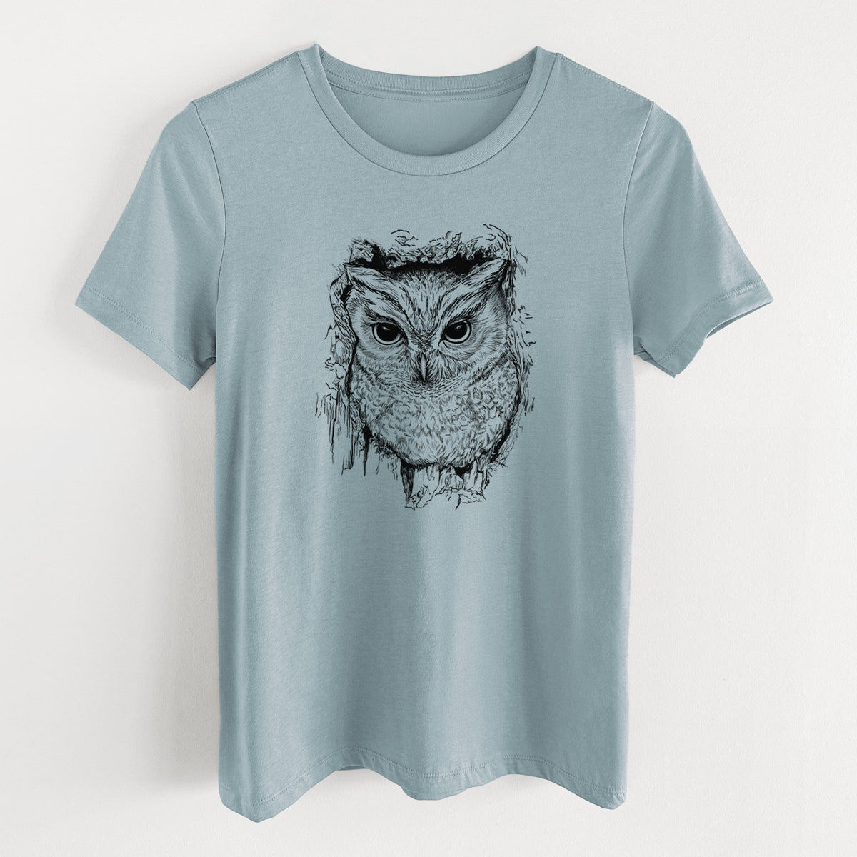 Eastern Screech Owl - Megascops asio - Women's Lightweight Relaxed Fit 100% Cotton Crewneck