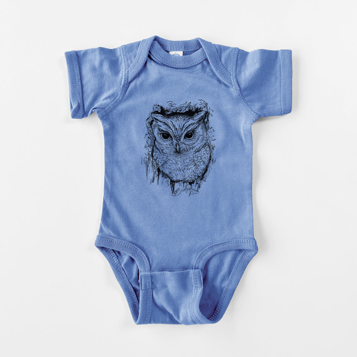 Eastern Screech Owl - Megascops asio - Baby Fine Jersey Bodysuit