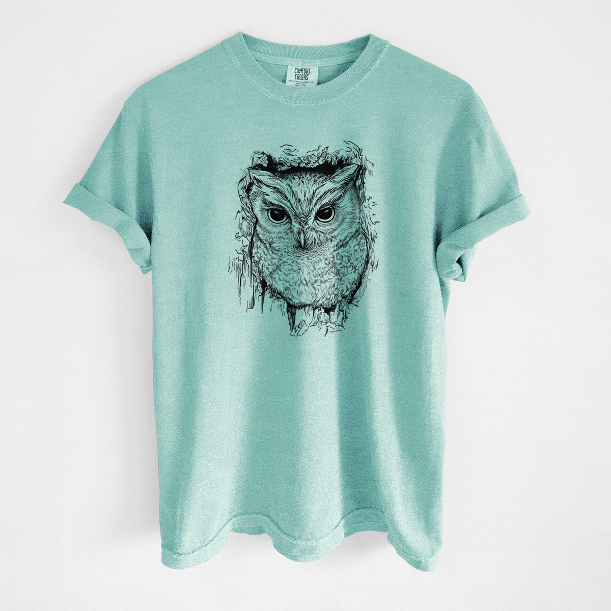 Eastern Screech Owl - Megascops asio - Unisex Comfort Colors Garment-Dyed Heavyweight T-shirt